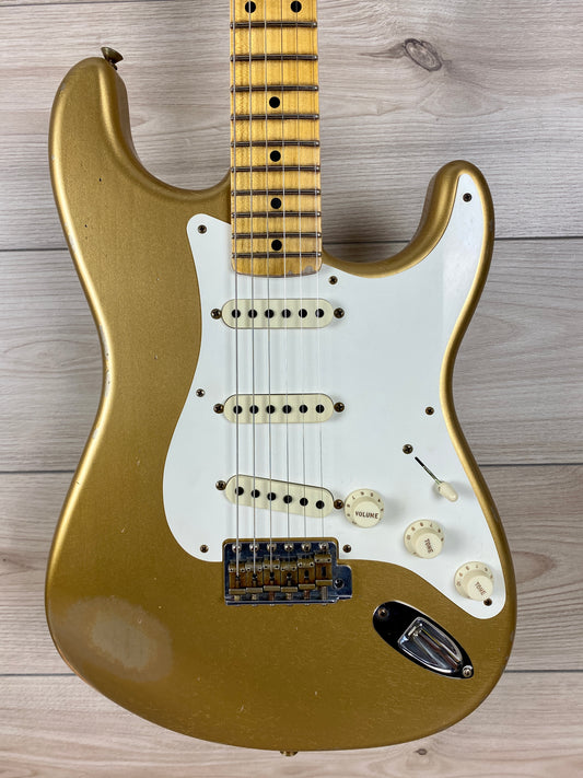 Fender Custom Shop 1957 Stratocaster Relic Electric Guitar - Aged HLE Gold - CBN Music Warehouse