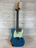 Fender Custom Shop 1960 Telecaster Custom Relic Electric Guitar Aged Lake Placid Blue over 3-Color Sunburst