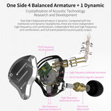 KZ ZS10 Pro Bundle - Includes KZ in-Ear HiFi Metal Earphones (No Mic, Blue), 1 - KZ EVA Case and 1 - KZ Foam tips - CBN Music Warehouse