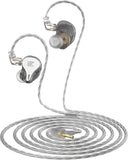 KZ DQ6 In Ear Earbuds HiFi Bass Earphone with Detachable Tangle-Free Cable 2Pin (No Mic, Gray)