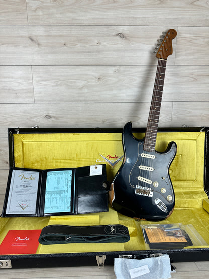 Fender Custom Shop Black Roasted Dual-Mag Strat Relic - Aged Black - CBN Music Warehouse