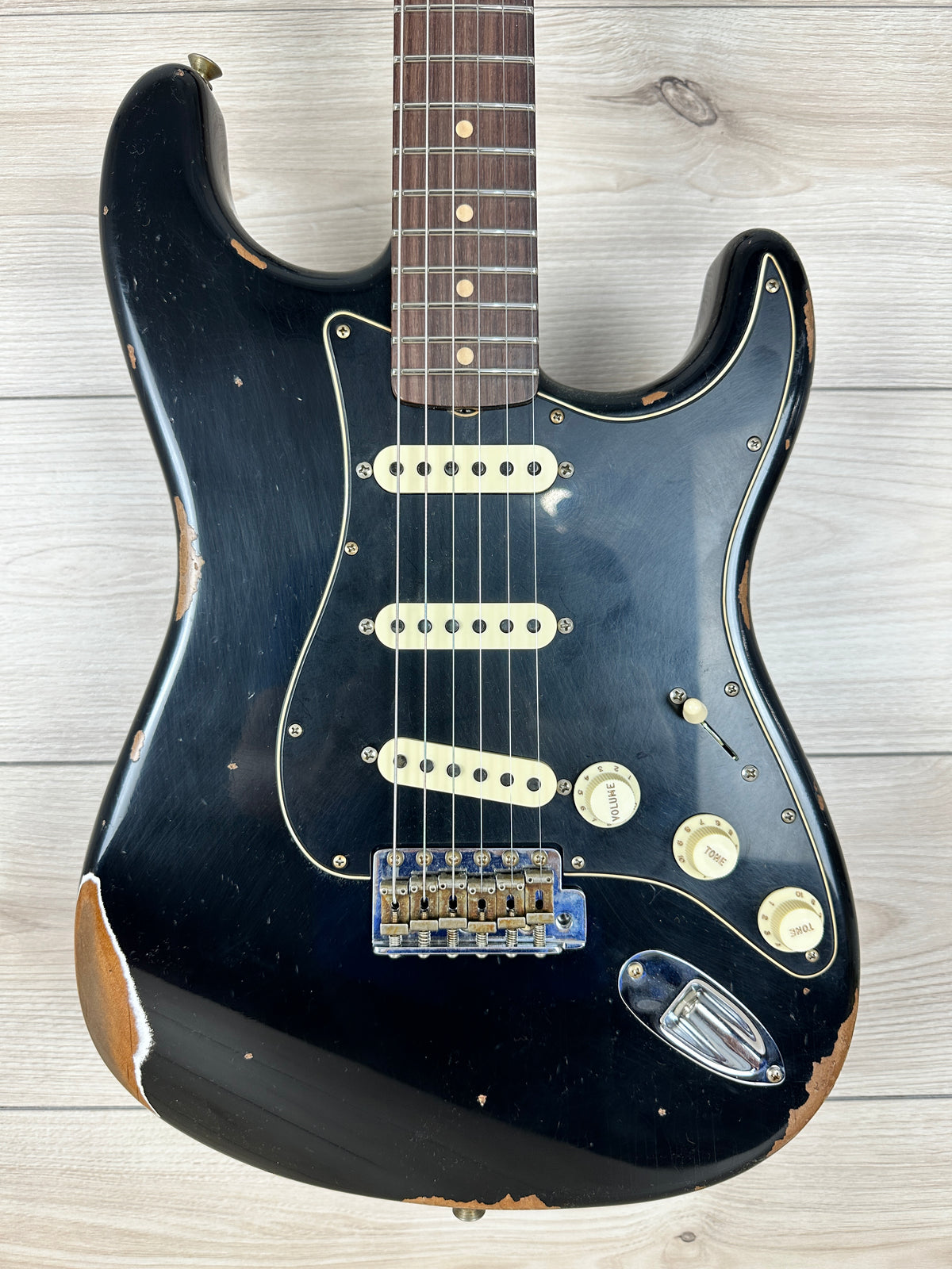 Fender Custom Shop Black Roasted Dual-Mag Strat Relic - Aged Black - CBN Music Warehouse
