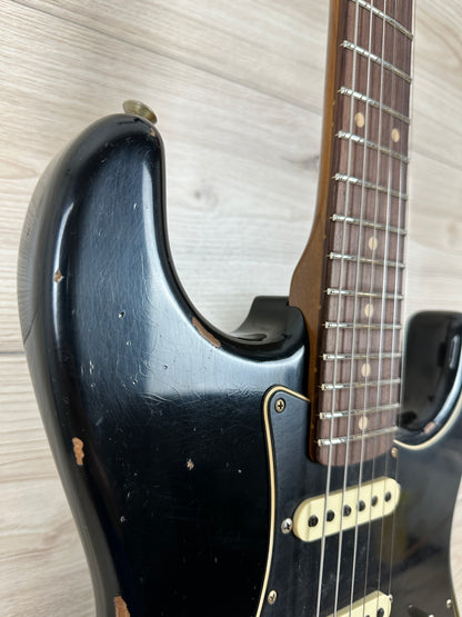 Fender Custom Shop Black Roasted Dual-Mag Strat Relic - Aged Black - CBN Music Warehouse