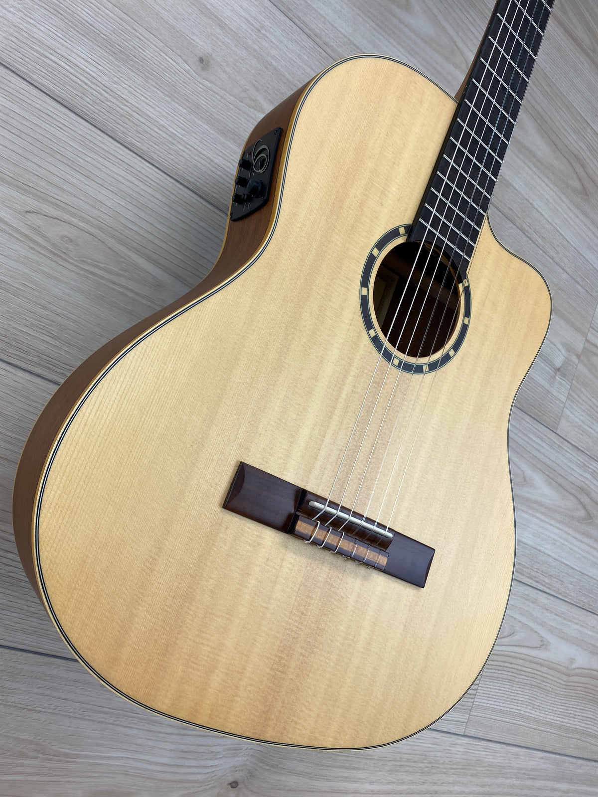 Ortega Family Series RCE125SN Thinline Acoustic-Electric Classical Guitar - CBN Music Warehouse