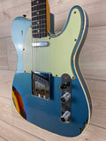Fender Custom Shop 1960 Telecaster Custom Relic Electric Guitar Aged Lake Placid Blue over 3-Color Sunburst