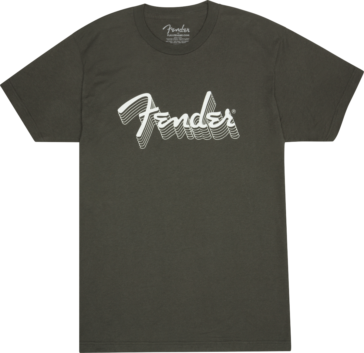 Fender Reflective Ink Logo T-Shirt, Charcoal, LARGE
