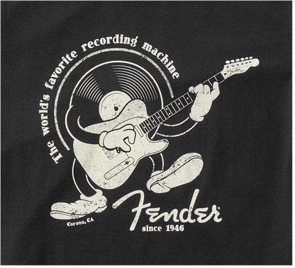 Fender Recording Machine T-Shirt, Black, Large