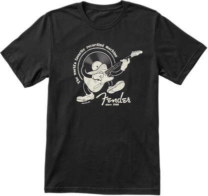 Fender Recording Machine T-Shirt, Black, Large