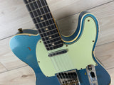 Fender Custom Shop 1960 Telecaster Custom Relic Electric Guitar Aged Lake Placid Blue over 3-Color Sunburst