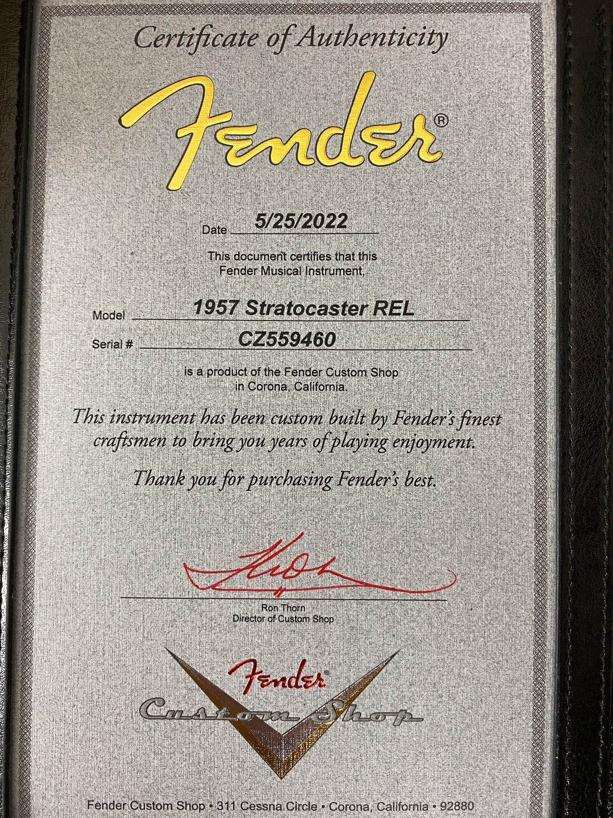 Fender Custom Shop 1957 Stratocaster Relic Electric Guitar - Aged HLE Gold - CBN Music Warehouse
