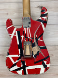 EVH Striped Series Frankenstein Frankie Electric Guitar, Red with Black Stripes Relic