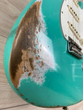 Fender Custom Shop 1967 Stratocaster Heavy Relic Aged, Sea Foam Green - CBN Music Warehouse