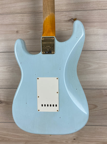 Fender Custom Shop 62 Journeyman Limited Edition Stratocaster Relic Aged Sonic Blue with Gold Hardware - CBN Music Warehouse