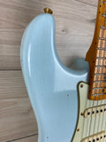 Fender Custom Shop 62 Journeyman Limited Edition Stratocaster Relic Aged Sonic Blue with Gold Hardware - CBN Music Warehouse