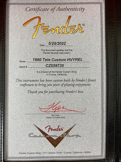 Fender Custom Shop 1960 Telecaster Custom Heavy Relic - Chocolate 3-Tone Sunburst - CBN Music Warehouse