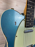 Fender Custom Shop 1960 Telecaster Custom Relic Electric Guitar Aged Lake Placid Blue over 3-Color Sunburst