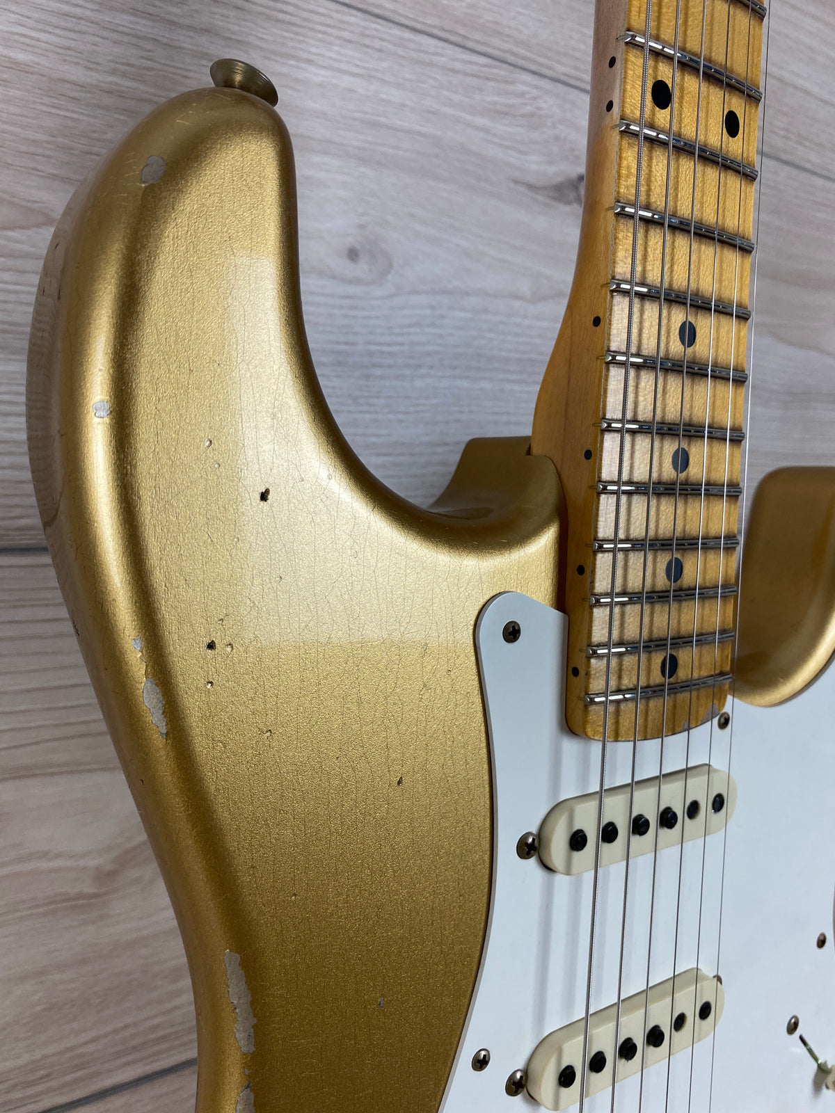 Fender Custom Shop 1957 Stratocaster Relic Electric Guitar - Aged HLE Gold - CBN Music Warehouse