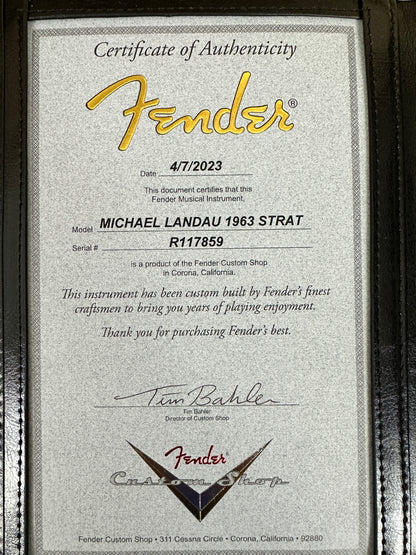 Fender Michael Landau Signature 1963 Stratocaster Fiesta Red over 3-Color Sunburst