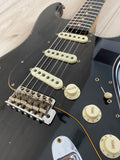 Fender Custom Shop Limited Edition Dual-Mag II Strat Relic Electric Guitar - Aged Black Over 3 Color Sunburst - CBN Music Warehouse