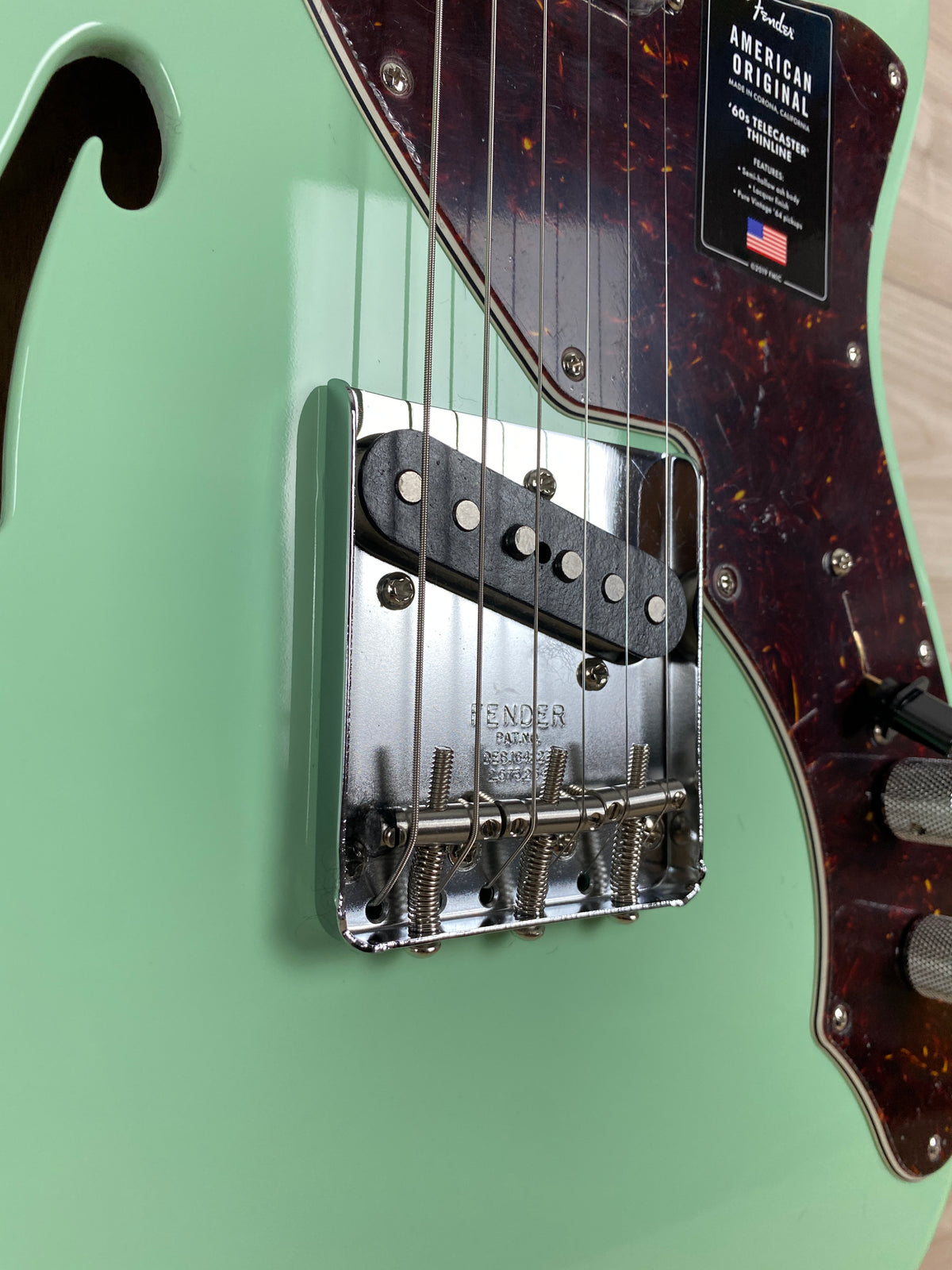 Fender American Original 60s Telecaster Thinline with Maple Fingerboard, Surf Green