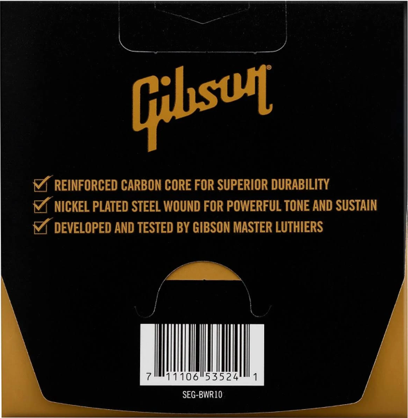 Gibson SEG-BWR10 Brite Wire 'Reinforced' Electric Guitar Strings - .010-.046 Light - CBN Music Warehouse
