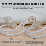 KZ Silver plated upgrade cable 2PIN 0.75mm Type "C" for compatible models KZ In Ear Earphones - CBN Music Warehouse