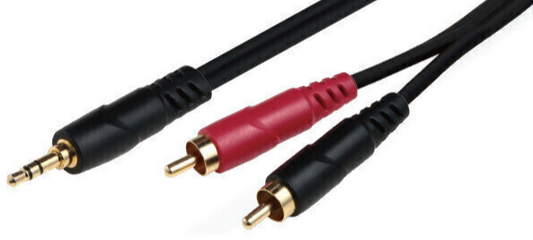MJ Audio BJJ227 Stereo Breakout Cable - 3.5mm TRS Male to Left and Right RCA Male - 10 foot - CBN Music Warehouse