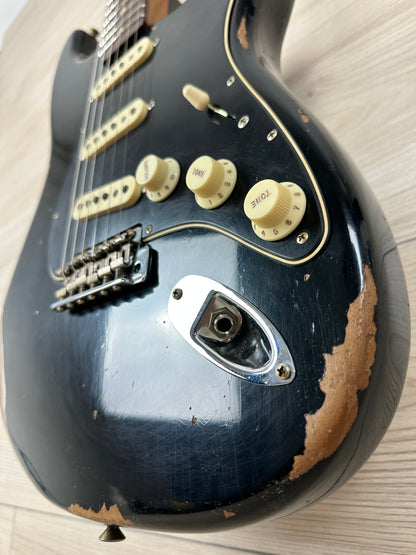 Fender Custom Shop Black Roasted Dual-Mag Strat Relic - Aged Black - CBN Music Warehouse