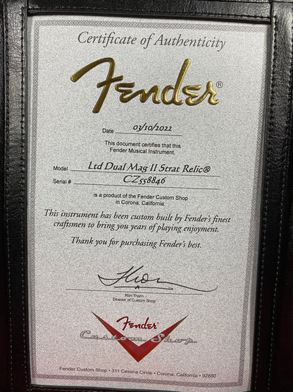 Fender Custom Shop Limited Edition Dual-Mag II Strat Relic Electric Guitar - Aged Black Over 3 Color Sunburst - CBN Music Warehouse