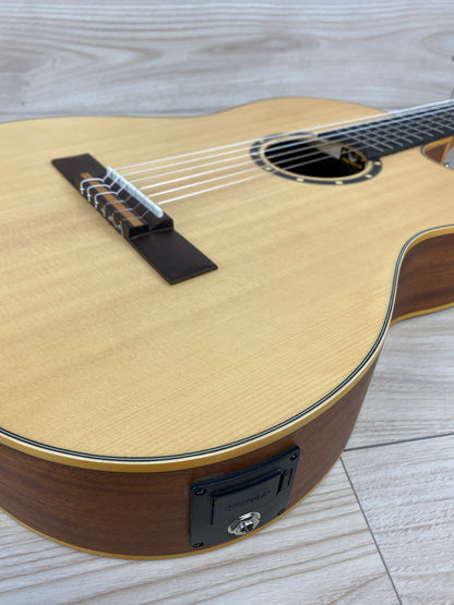 Ortega Family Series RCE125SN Thinline Acoustic-Electric Classical Guitar - CBN Music Warehouse