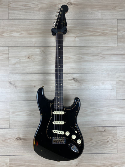 Fender Custom Shop Limited Edition Dual-Mag II Strat Relic Electric Guitar - Aged Black Over 3 Color Sunburst - CBN Music Warehouse