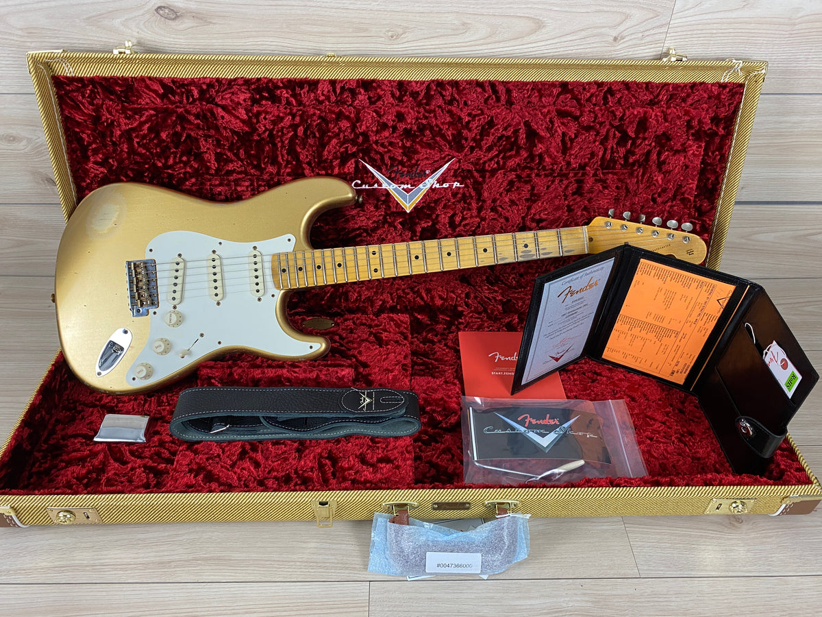 Fender Custom Shop 1957 Stratocaster Relic Electric Guitar - Aged HLE Gold - CBN Music Warehouse