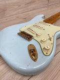 Fender Custom Shop 62 Journeyman Limited Edition Stratocaster Relic Aged Sonic Blue with Gold Hardware - CBN Music Warehouse