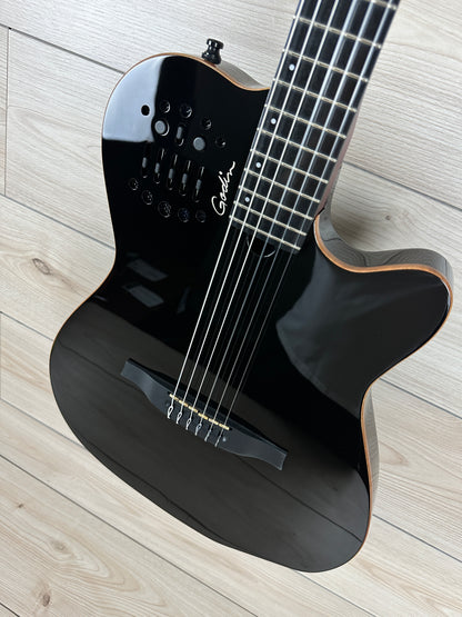 Godin 032181 ACS Slim Nylon Acoustic Electric Guitar - Black HG