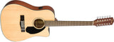 Fender CD-60SCE Dreadnought 12 String Guitar - Natural - CBN Music Warehouse