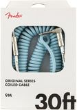 Fender Original Series Coil Cable 30ft STR/ANG - Daphne Blue