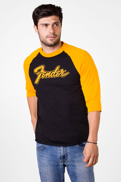 Fender Black & Yellow Raglan Shirt - CBN Music Warehouse
