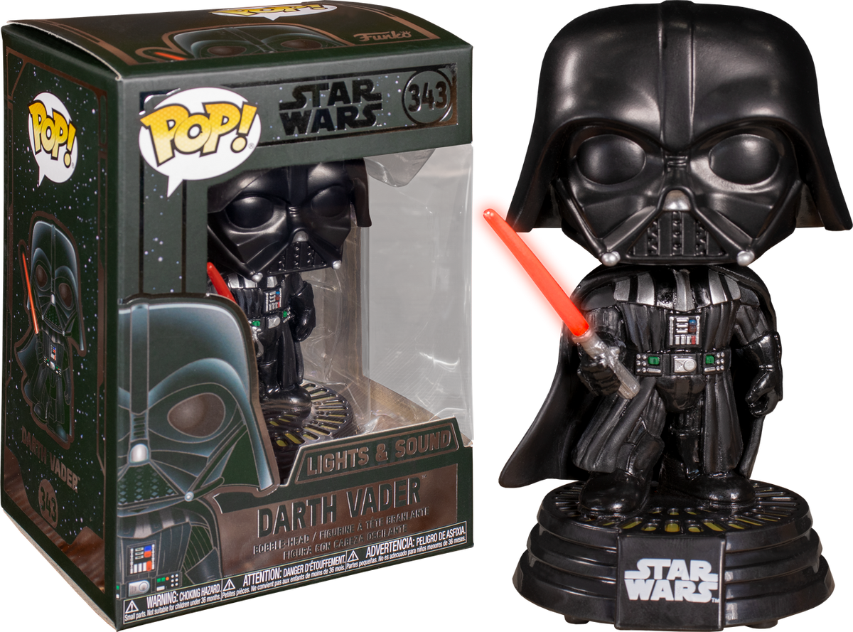 Funko Pop! #343 Star Wars Light & Sound Darth Vader Bubble-Head