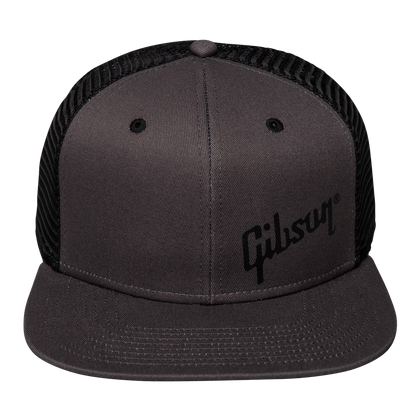 Gibson Charcoal Trucker Snapback Cap - Black