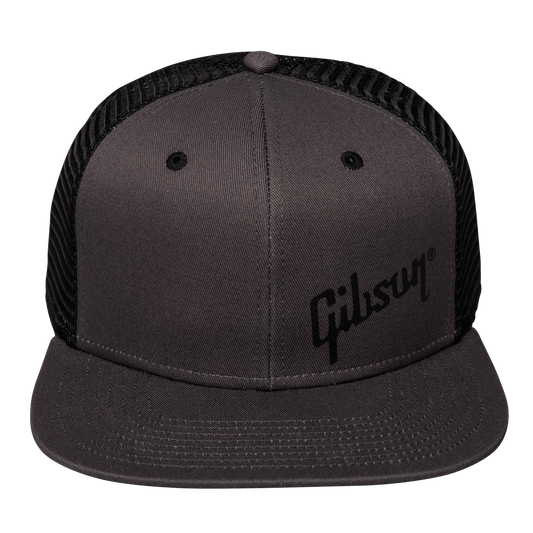 Gibson Charcoal Trucker Snapback Cap - Black