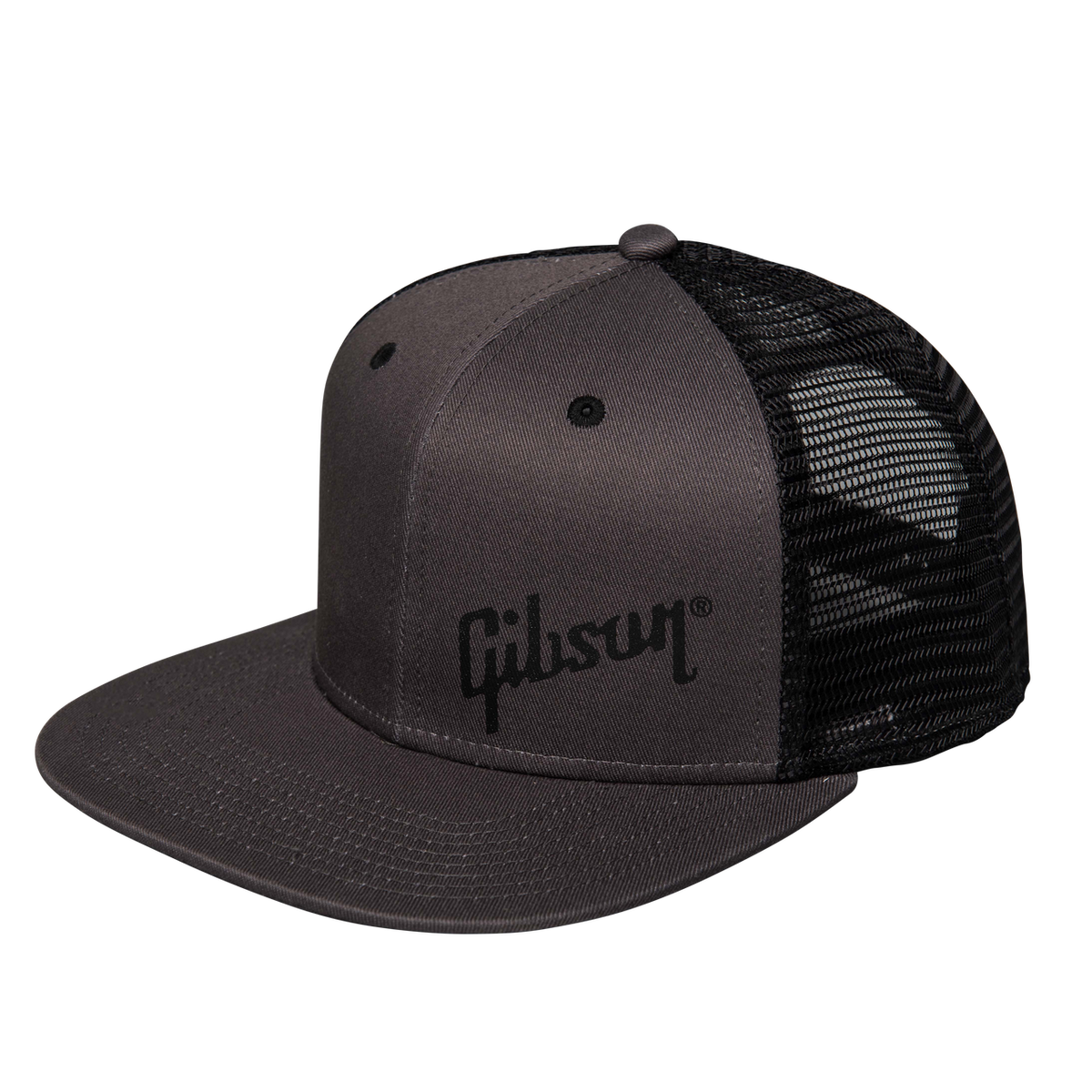 Gibson Charcoal Trucker Snapback Cap - Black