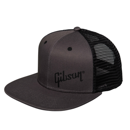 Gibson Charcoal Trucker Snapback Cap - Black