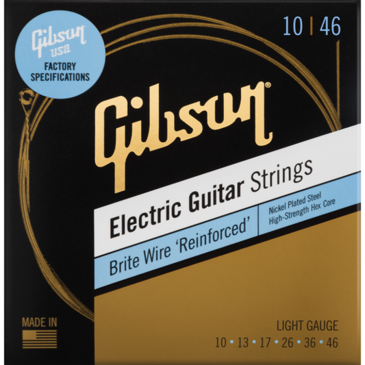 Gibson SEG-BWR10 Brite Wire 'Reinforced' Electric Guitar Strings - .010-.046 Light - CBN Music Warehouse