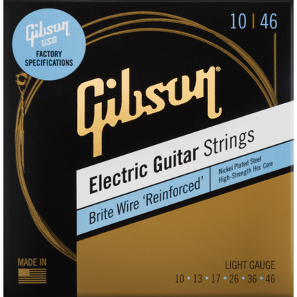 Gibson SEG-BWR10 Brite Wire 'Reinforced' Electric Guitar Strings - .010-.046 Light - CBN Music Warehouse