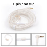KZ Silver plated upgrade cable 2PIN 0.75mm Type "C" for compatible models KZ In Ear Earphones - CBN Music Warehouse