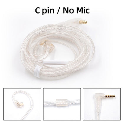 KZ Silver plated upgrade cable 2PIN 0.75mm Type "C" for compatible models KZ In Ear Earphones - CBN Music Warehouse