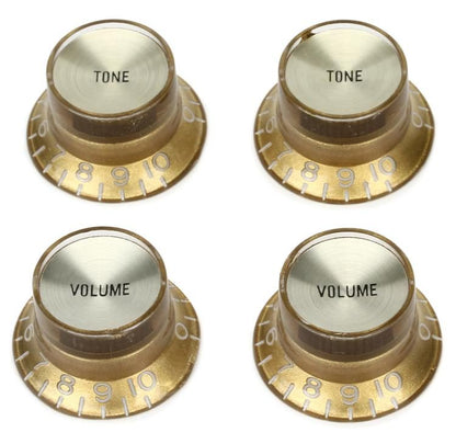 Gibson-PRMK-030 Top Hat Knobs with Gold Metal Insert - 4pcs