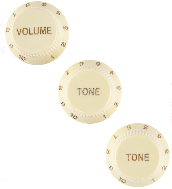 Fender Genuine Stratocaster Soft Touch Knobs, Aged White - CBN Music Warehouse