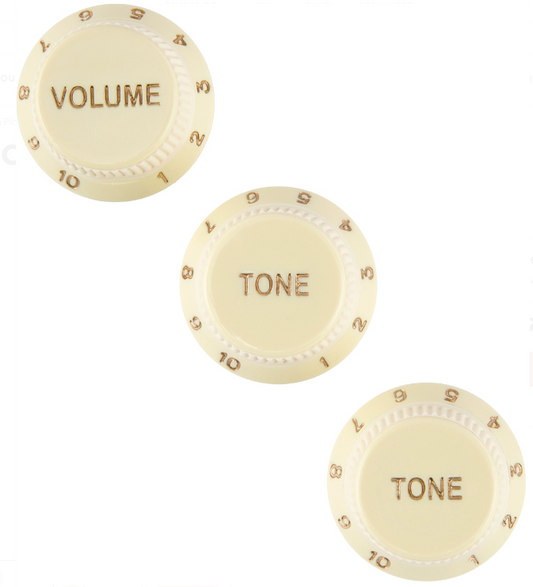 Fender Genuine Stratocaster Soft Touch Knobs, Aged White - CBN Music Warehouse