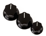 Fender Jazz Bass Knobs, Black (2 Large, 1 Small) (Set of 3) - CBN Music Warehouse